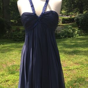 Dusty blue cocktail dress